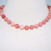 FBT - Pink Morganite Gemstone Beaded Women's Necklace - FashionByTeresa